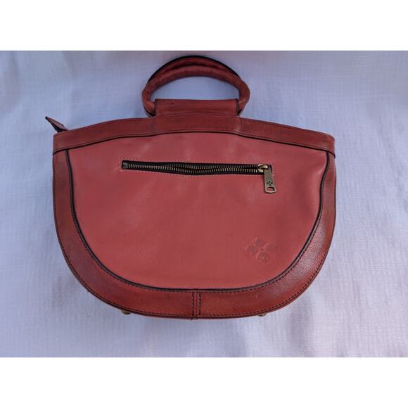 Patricia Nash Burnt Coral Oliena Braided Stitch Leather Satchel NWOT - Picture 3 of 9